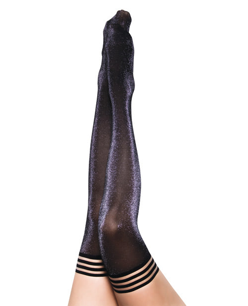 Kix'ies Kaylee Grey Shimmer Thigh High - From Petite To Plus Size