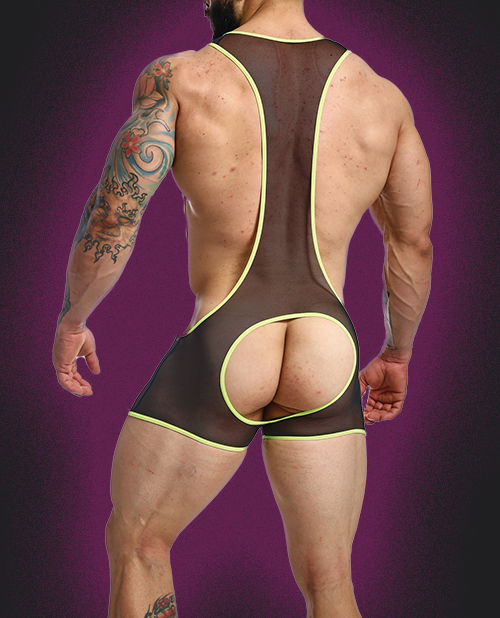Male Basics Black & Lime Singlet