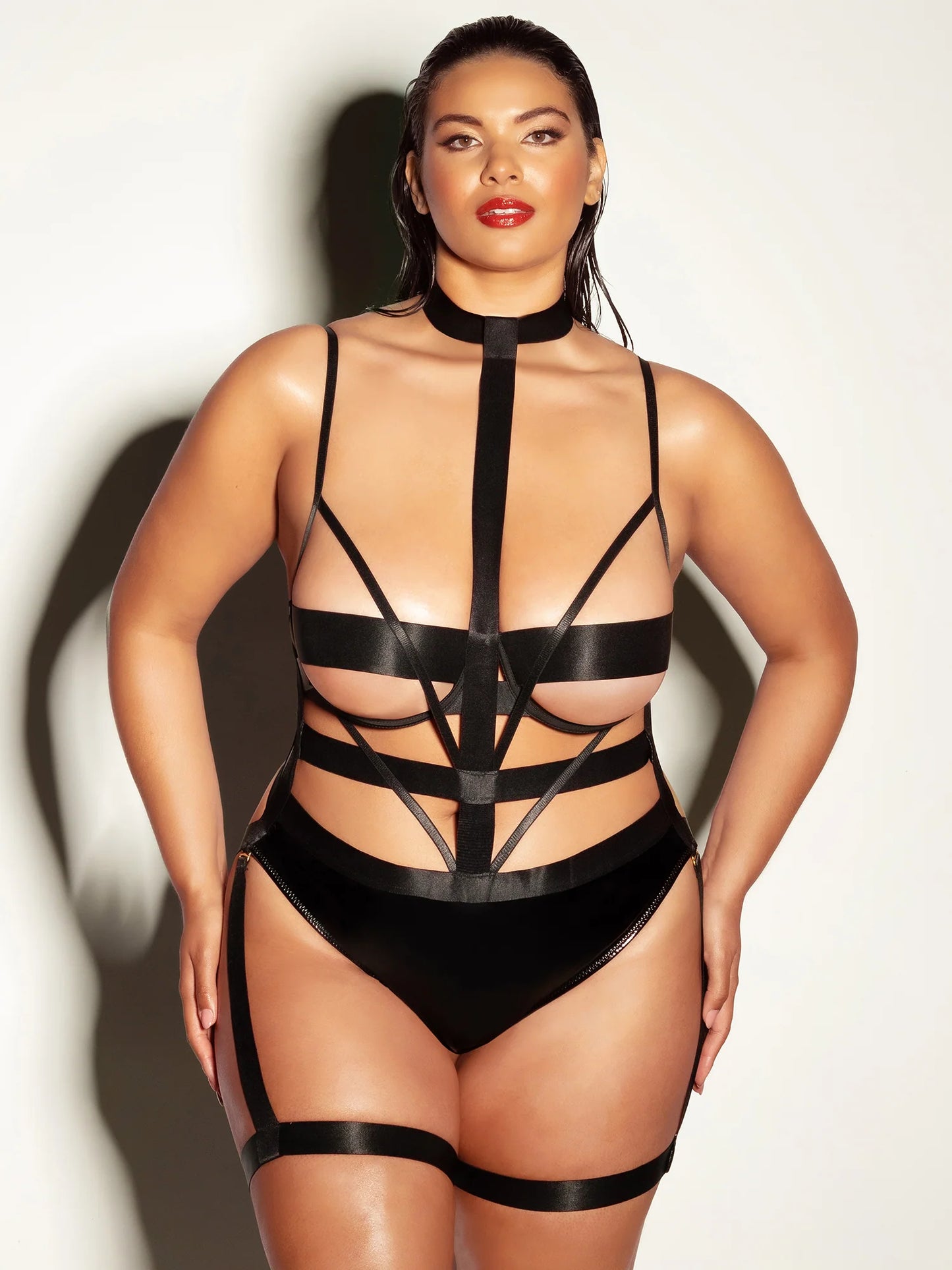 FETISH Lethal Underwire Peek A Boo Vinyl Teddy