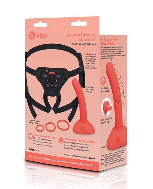 b-vibe Beginner Strap-On Harness Set - With 5" Dildo