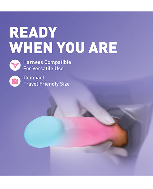 Colorful harness with text on a purple background