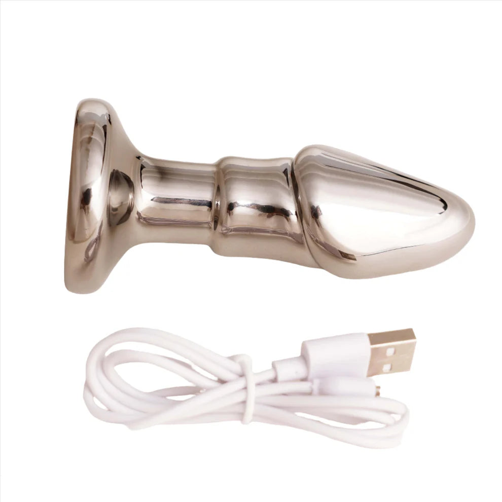 Cristal Black Opal Vibrating Glass Butt Plug