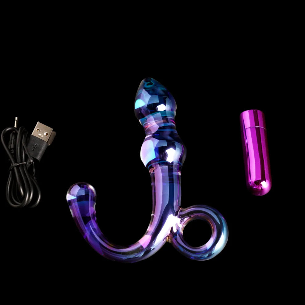 Cristal Orchid Pulse Glass Dildo