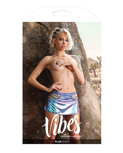 Vibes Plur Iridescent Skater Skirt