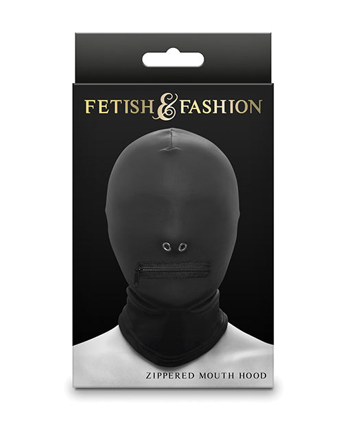 Fetish & Fashion Zippered Mouth Hood black box