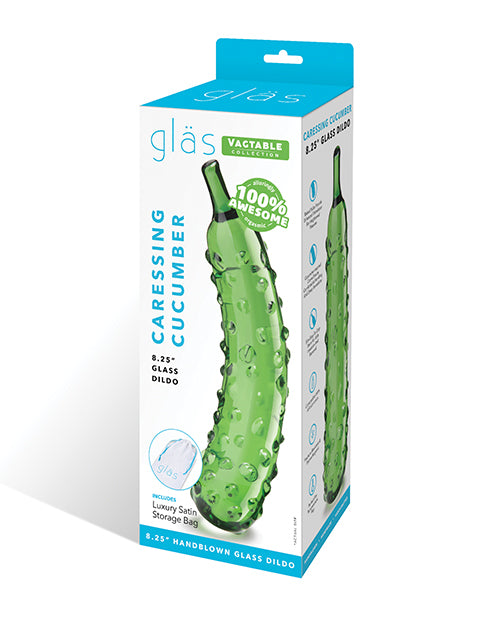 Glas Dildo Caressing Cucumber