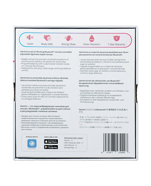 Lovense Gemini Vibrating Nipple Clamps