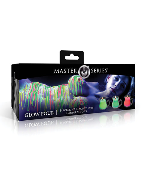 Master Series UV Blacklight Reactive Candles - Set of 3