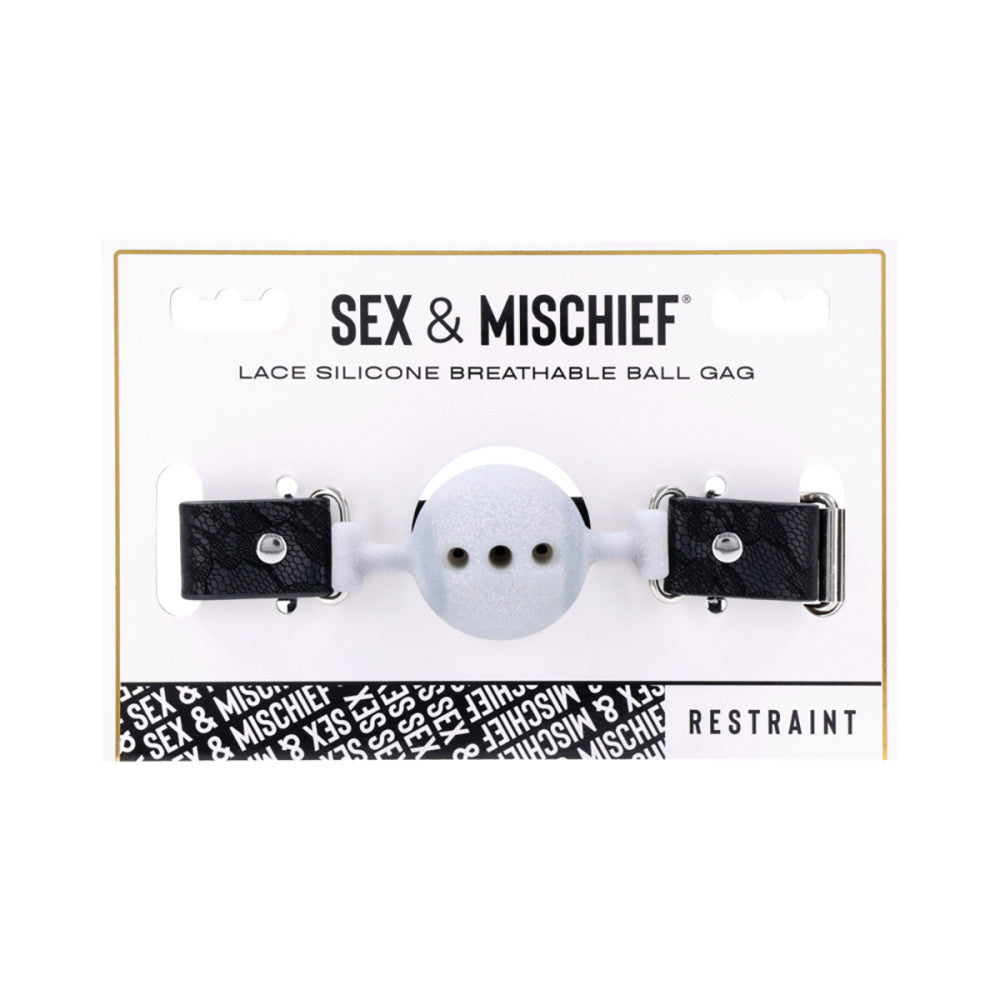 Sex & Mischief Lace Silicone Breathable Ball Gag packaging