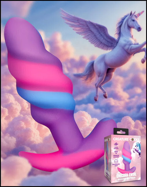 Creature Cocks Unicorn Swirl Small Butt Plug