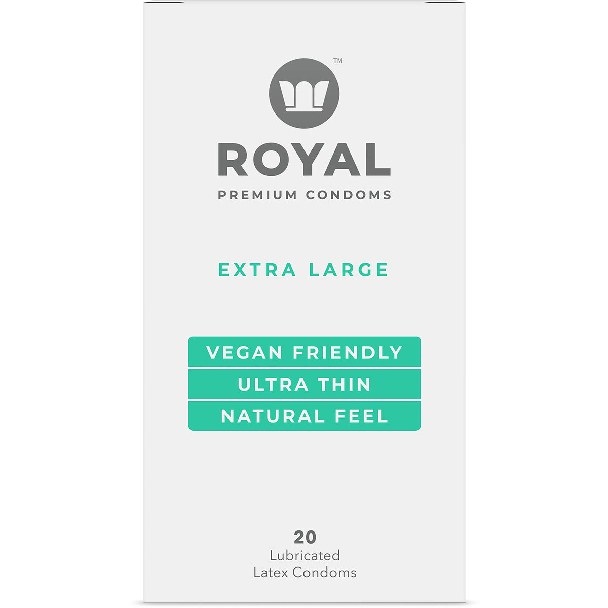 Royal Condoms XL Vegan Condoms 20pk