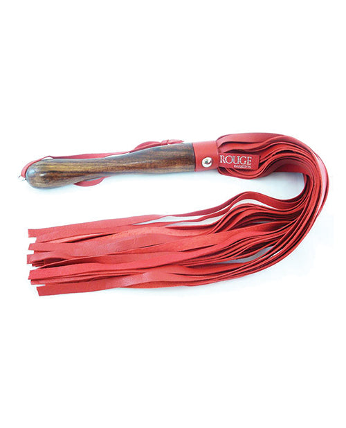 Rouge Leather Flogger w/Wooden Handle