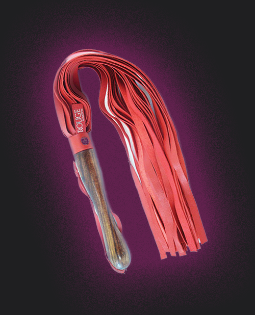 Rouge Leather Flogger w/Wooden Handle