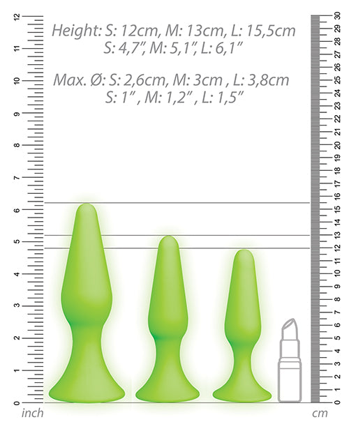 Shots Ouch Glow In The Dark Butt Plug Set