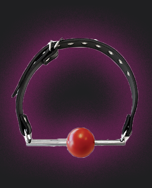 Rouge Leather Ball Gag w/ Stainless Steel Rod