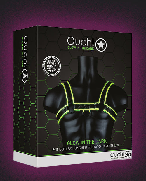Shots Ouch Glow In The Dark Bulldog Harness