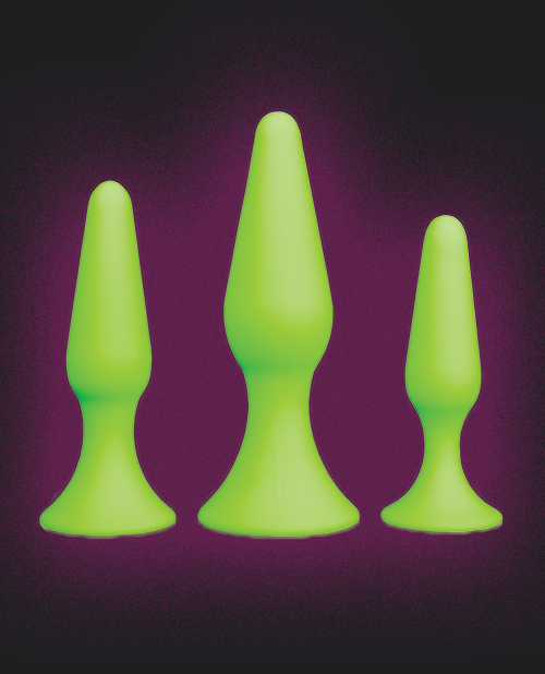 Shots Ouch Glow In The Dark Butt Plug Set