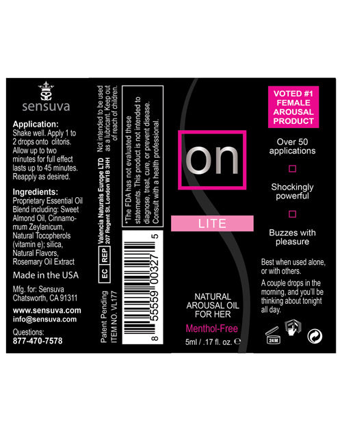 ON Natural Arousal Oil Lite 5 ml Bottle