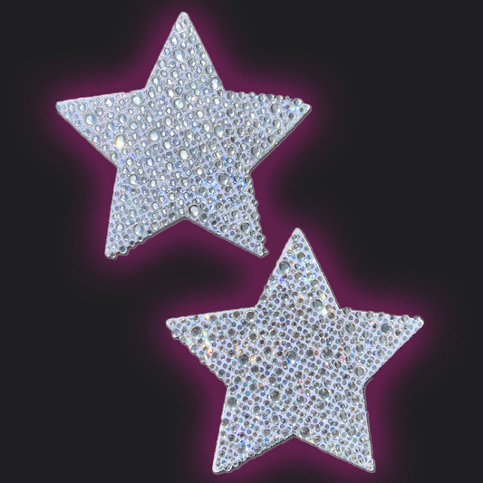 Pastease White Crystal Star Nipple Pasties