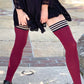 Kixies Heather Cabernet Opaque Thigh Highs - Petite to Plus Size