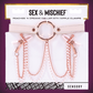 Sex & Mischief Peaches 'n CreaMe Collar w/Nipple Clamps