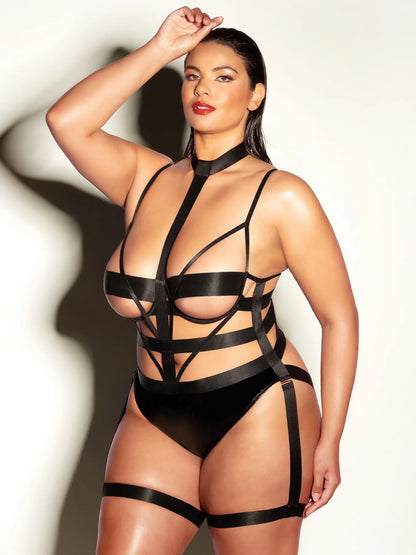 FETISH Lethal Underwire Peek A Boo Vinyl Teddy