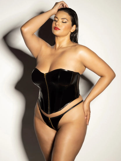FETISH Rider Vinyl Bustier w/Panty Set