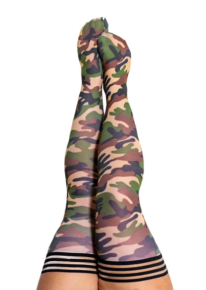 Kix'ies Alex Camo Thigh Highs - Petite to Plus Size.