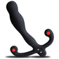 Black and red silicone butt plug on a white background - Aneros Vibrating Eupho Syn V Bedroom Besties 