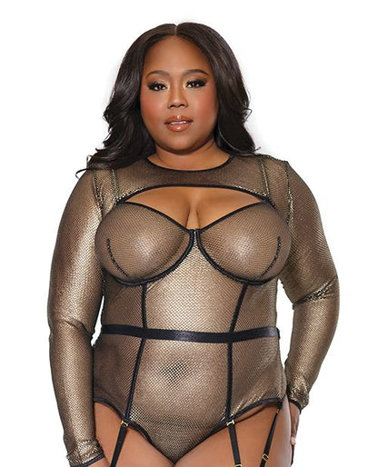 Metallic Gold Fishnet Shrug