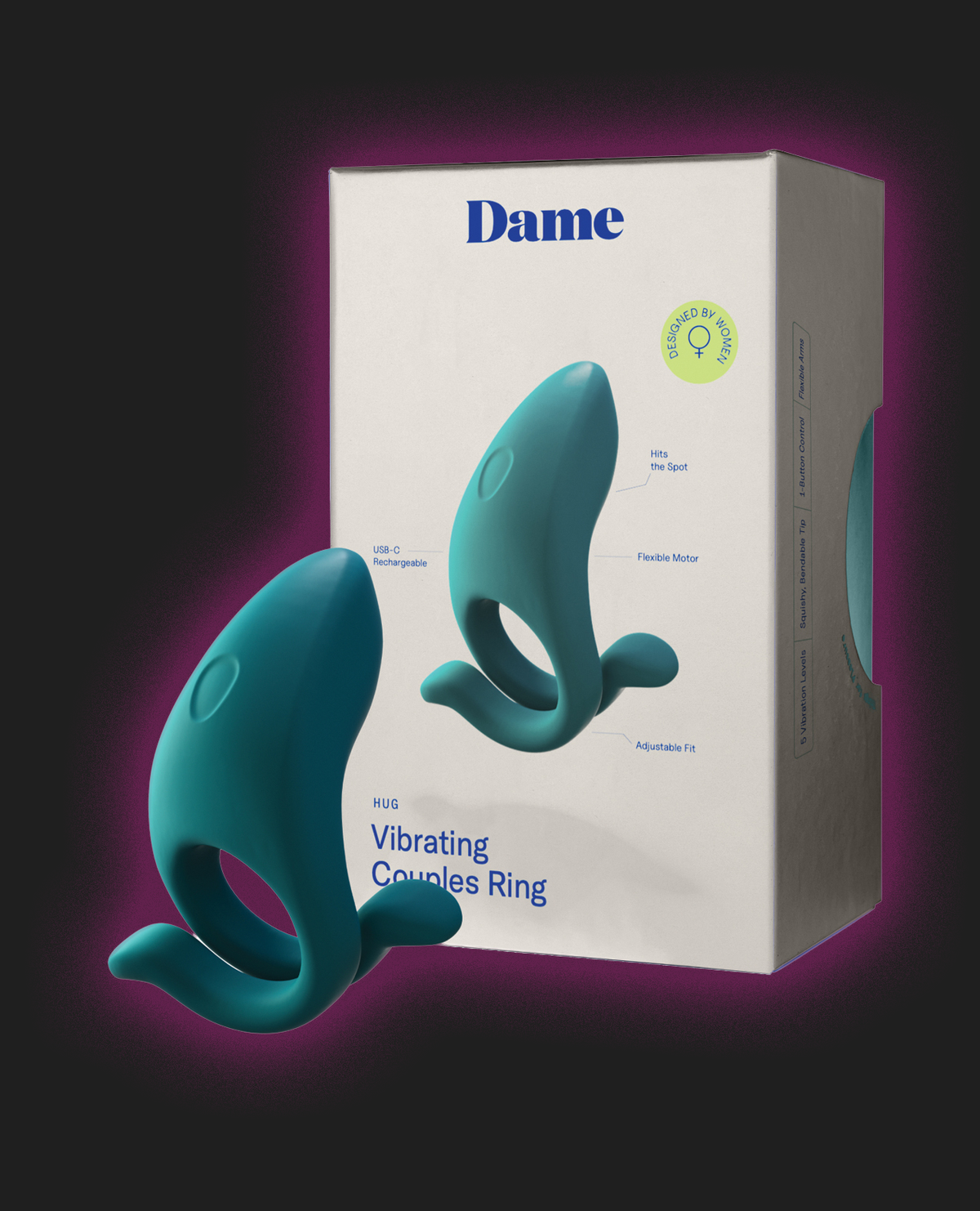 Dame Hug Vibrating Couples Ring