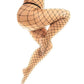 Fenced Net Pantyhose on plus side model facing side