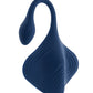 Blue silicone swan-shaped Gender X Daily Grind Vibrator on a white background