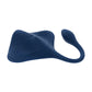 Blue silicone Gender X Daily Grind Vibrator on a white background