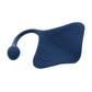 Blue silicone Gender X Daily Grind Vibrator with a curved design on a white background