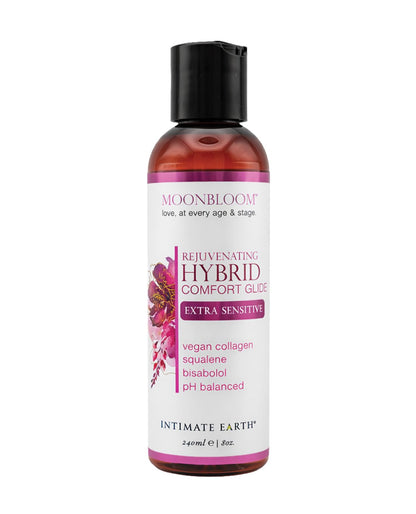 Bottle of Intimate Earth Moonbloom Hybrid Comfort Glide on a white background