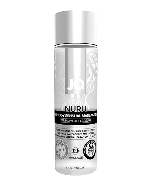 Nuru all-body sensual massage gel bottle on a white background