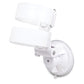 White wall-mounted hands free massager magic wand holder fixture on a white background