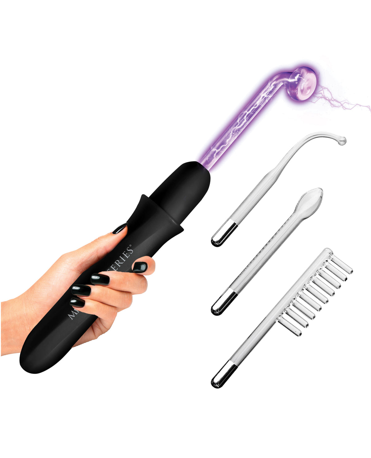Master Series Elektrawand Rechargeable Violet Wand w/Attachments - Black