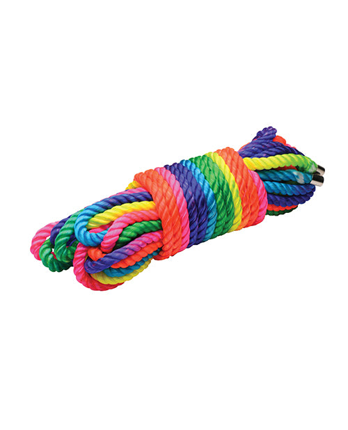 Colorful rope toy on a white background