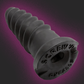 Gray silicone masturbator and plug with 'SCREW' branding on a purple background