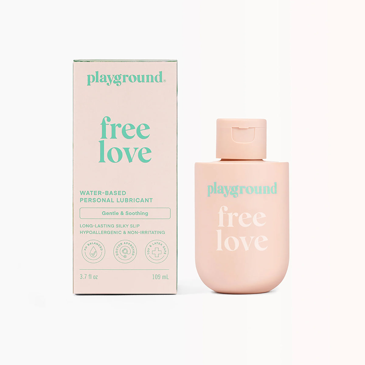 Playground Free Love Water Based Lubricant white background