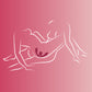 Outline of a woman using SVibe Snail GIZI Duo Double Ended Dildo And Vibe on a pink background