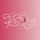Outline of a woman using SVibe Snail GIZI Duo Double Ended Dildo And Vibe on a pink background