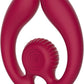 Red SVibe Snail GIZI Duo Double Ended Dildo And Vibe on a white background