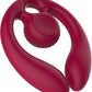 Red SVibe Snail GIZI Duo Double Ended Dildo And Vibe on a white background