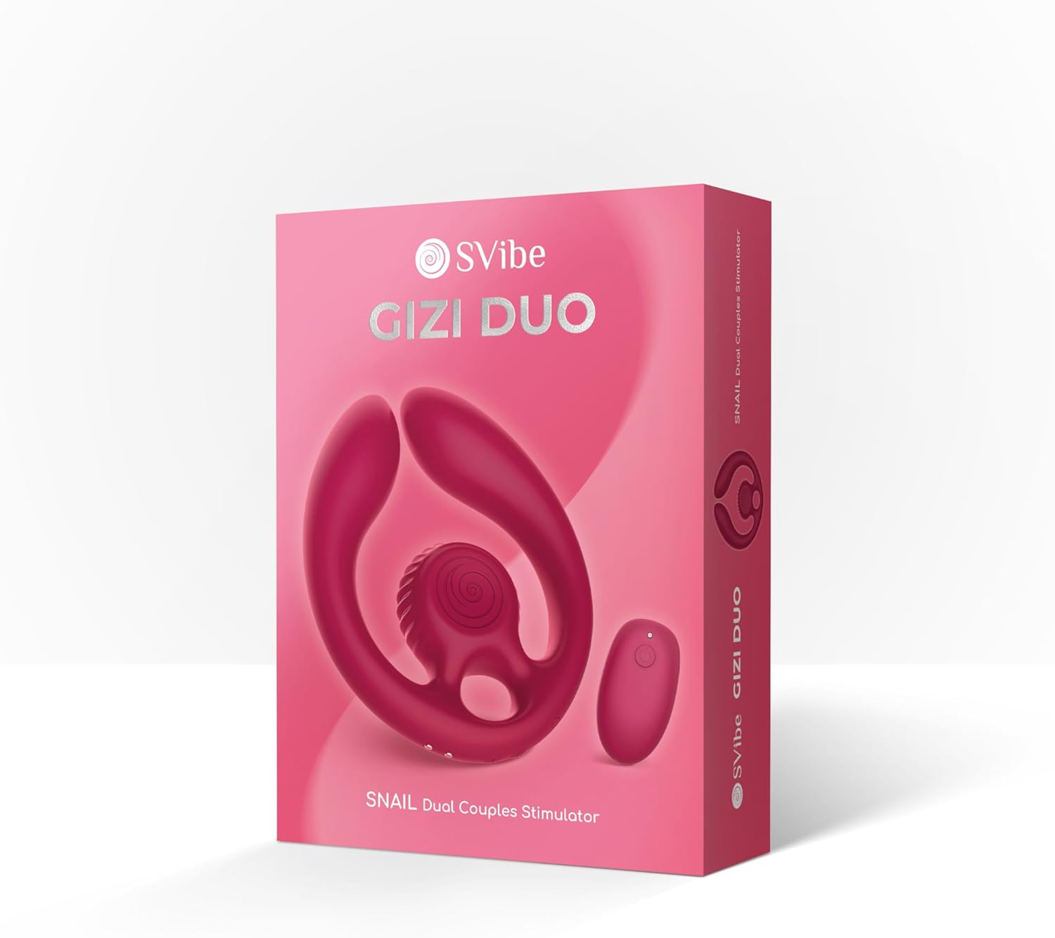 Pink packaging of SVibe Gizi Duo on a white background