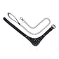 Black leather choker with chain on a white background
