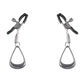 Pair of metal  nipple clamps on a white background
