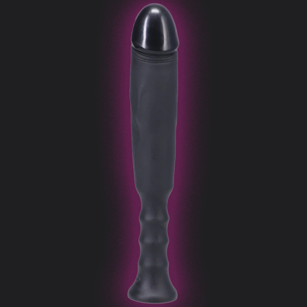 Black Tantus Anaconda Dildo With Handleon a dark background